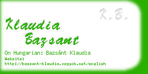 klaudia bazsant business card
